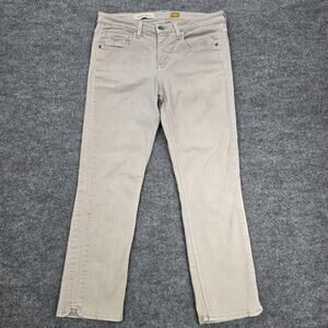 Pilcro Jeans Womens 30 Beige Denim Straight Leg Casual Stretch Minimalist Prep